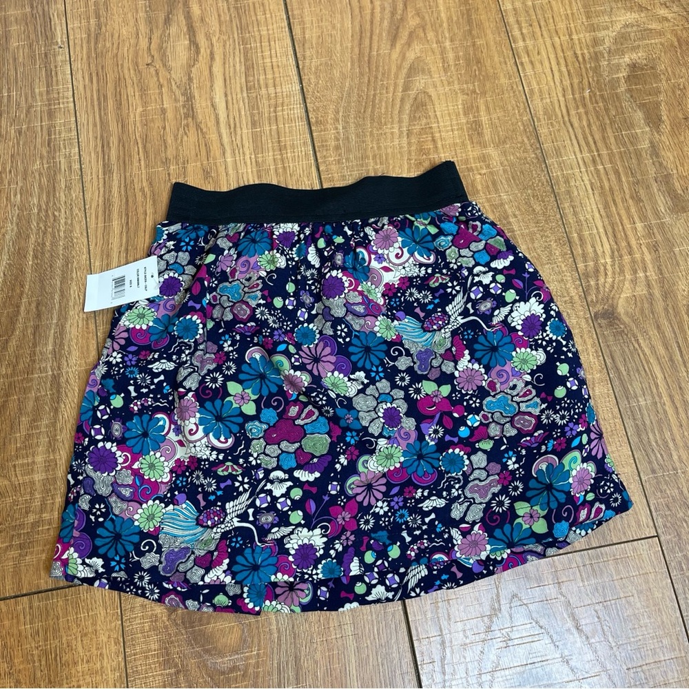 Multicolor Floral Skirt with Pockets & Elastic Waist Size S - Picture 9 of 9